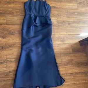 Beautiful Navy Strapless Gown